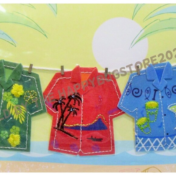 Papyrus HAPPY BIRTHDAY GREETING CARD-GIFT BAG FOR HIM-Hawaiian shirts- HANDMADE - Picture 7 of 10